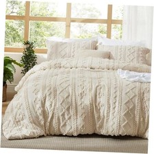 Tufted Boho Comforter Set - Beige Boho Oversized Queen 01 - Beige - Elegant