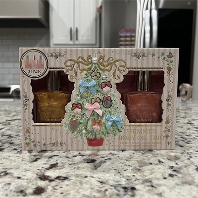 Enchanted Storybook Cosmetics Shimmer Body Oil Trio Vanilla Crème Strawberry