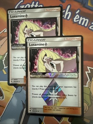 1x Lusamine   182/214 Lost Thunder Prism Star Rare Near Mint Free Shipping