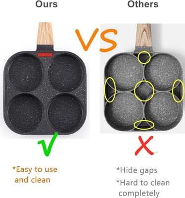 4-Cup Egg Pan Nonstick, and Granite Egg Frying Pan, Versatile Breakfast Skillet