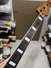 Roasted flame maple J Bass Guitar Neck 20Fret Rosewood block inlay parts