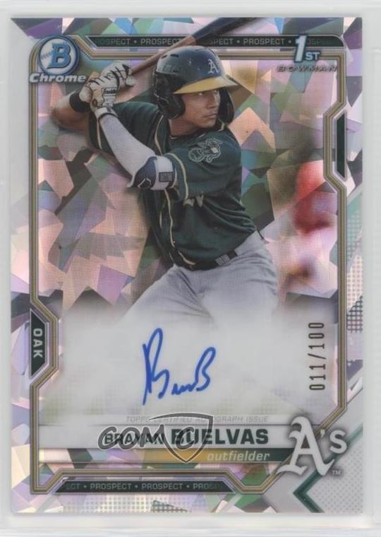 2021 Bowman Chrome Prospects Atomic Refractor 11/100 Brayan Buelvas Auto 0ok8