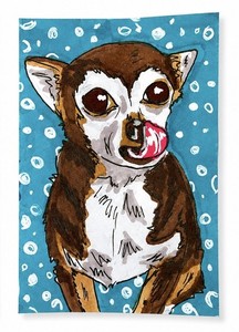 ACEO ATC Original Dog Art Print 3/4 Cheepy Deepy Dopy Dub Vertical 2.5 x 3.5