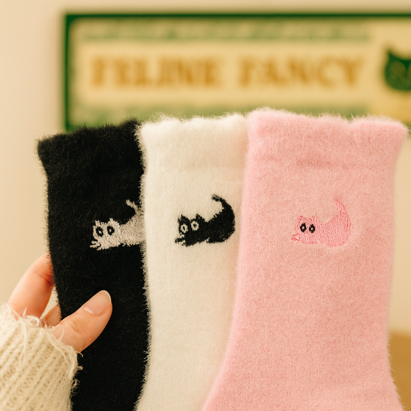 Lindos calcetines para gato para ella difusos esponjosos regalo Navidad relleno de medias