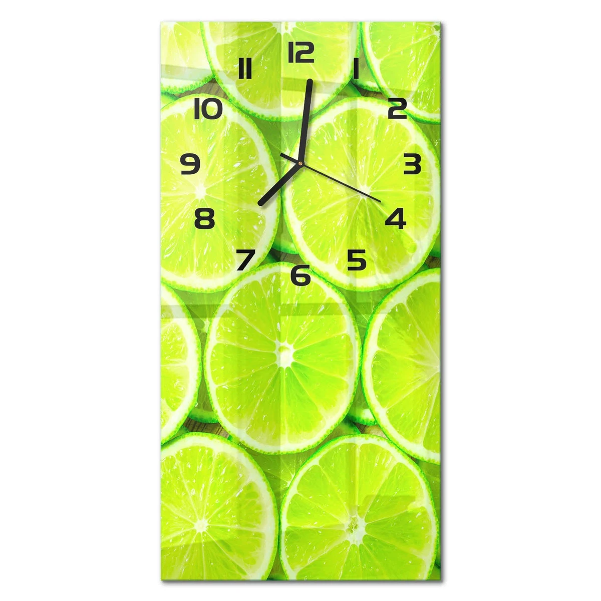 Reloj de Pared Rectangular Vertical Cristal Templado Silencioso Limas 30x60 cm