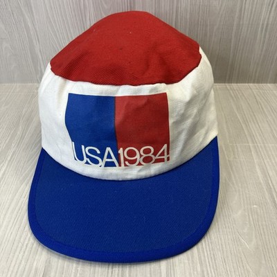 Vintage Los Angeles Olympics Hat Cap 1984 OSFA Red Patriotic Games 80s VGC