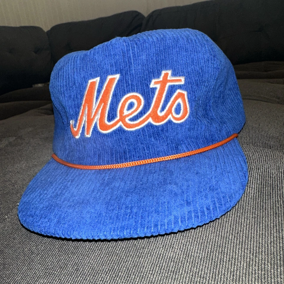 BONÉ SNAPBACK DE VELUDO COTELÊ VTG 90s NEW YORK METS BDA SPORTS STARTER CORD - Imagem 2 de 4