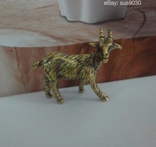 Vintage Solid Brass Tough Goat Figurine Statue Sculpture for Home Decor