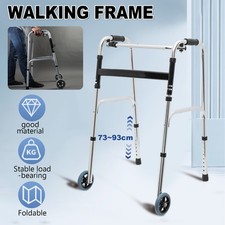 Foldable Walker Lightweight Aluminum Frame Wheels Mobility Aid Eldery Disability