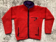 Vintage Patagonia 25511 Retro Pile 1988-1990 Red/Purple BLANK CHEST Made in USA