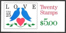 SC#BK169 - 2441a - 25c Love Booklet of 20 MNH P#2211