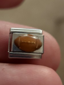 I Love (Heart) Football - Double 9mm Italian Charm Link For Bracelet
