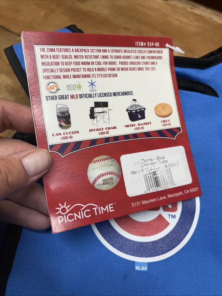 Mochila refrigeradora aislada Picnic Time Chicago Cubs con capacidad de 20 latas nueva con etiquetas Foto 4 de 4