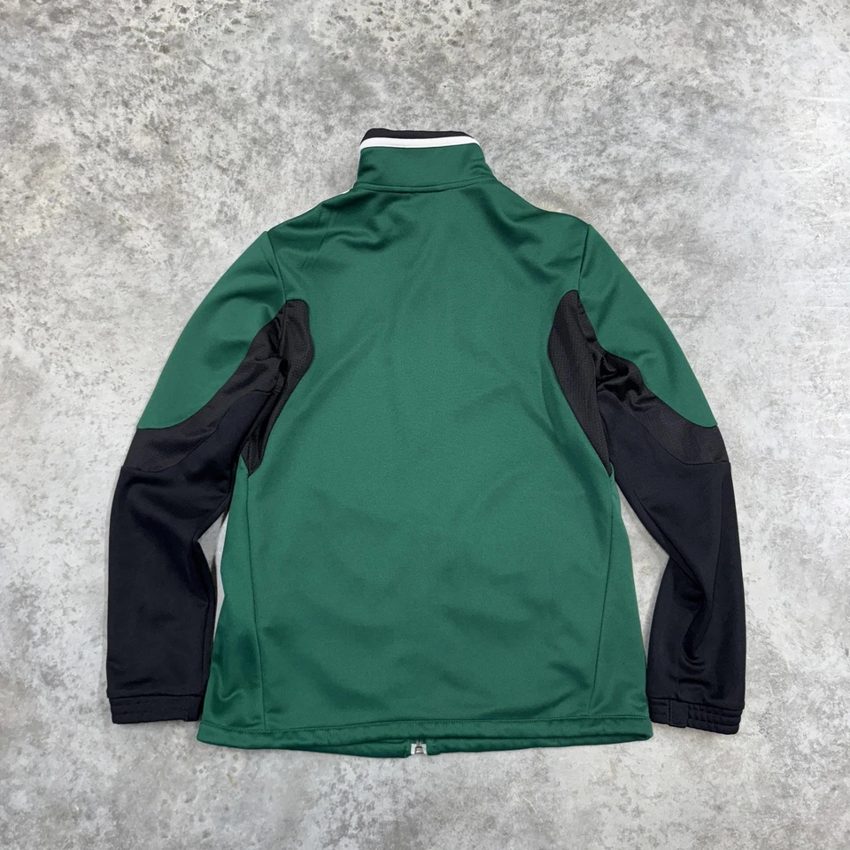 Adidas Chaqueta de Pista Mujer Mediana Verde Negra ClimaCool Cremallera 3 Rayas Fútbol Foto 4 de 4