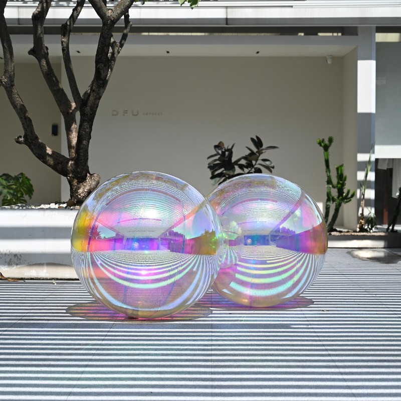 Yescom 2PCS 40" Big Shiny Inflatable Mirror Ball Giant PVC Hanging Iridescent