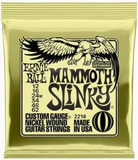 Ernie Ball Mammoth Slinky Nickel Wound Electric Guitar Strings, 12-62 Gauge