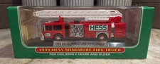 Collectible Toy!!! 1999 Hess Miniature Fire Truck Red Ladder Truck New In Box