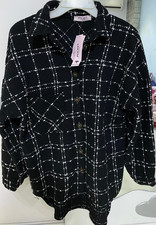 Damen Tunika T-Shirt schwarz/weiß kariert Kr...