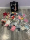 1962 Mattel Barbie Ponytail Vinyl Doll Carrying Case Loaded With Vintage Clothes