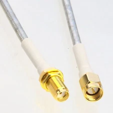 SMA F/M nut bulkhead RG402 .141" RF Semi-Flexible Tinned extension Jumper 4~40"