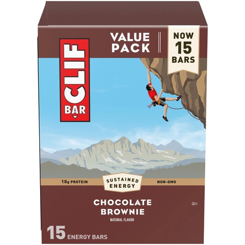 2 Pack CLIF BAR - Chocolate Brownie Flavor - 10g Protein 2.4 oz. (15 Pack) - Picture 3 of 11