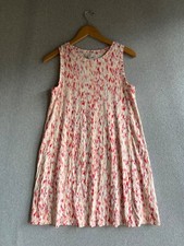Loft Dress Womens Petites Small Colorful Flounce Sleeveless Summer Beachy
