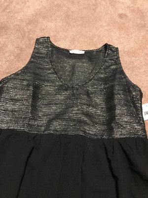 NWT Altar'd State Black Gold Metallic Dress Medium Sleeveless | eBay