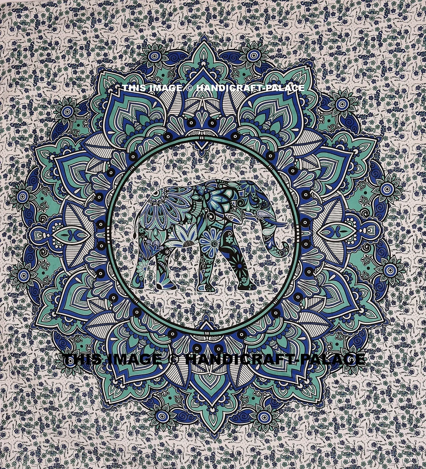 Edredón edredón bohemio hippie con funda Doona Elephant Queen indio Foto 2 de 3