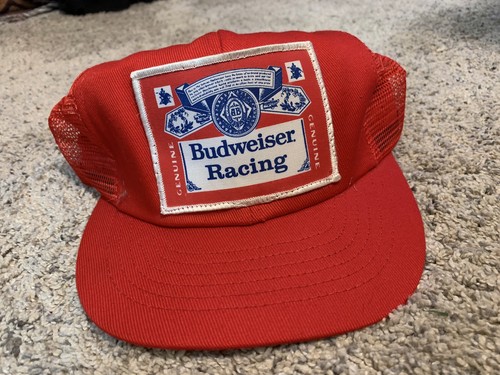 Vintage Budweiser Racing Patch Red Mesh 