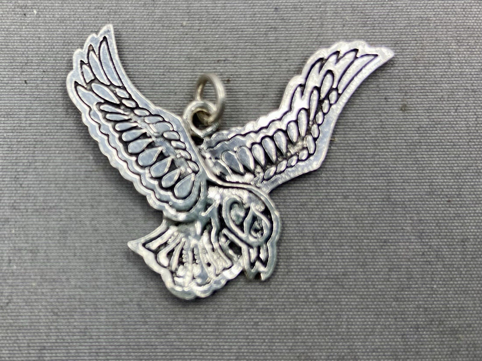 Sterling Silver Eagle Pendant - Solid - Well Deta… - image 1