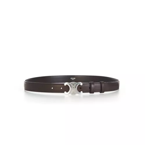 CELINE 690$ Belt - Silver Triomphe Buckle, Natural Calfskin Leather