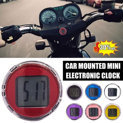 Waterproof Mini Digital Clock Motorcycle Bike Sticky Display Modific Watch