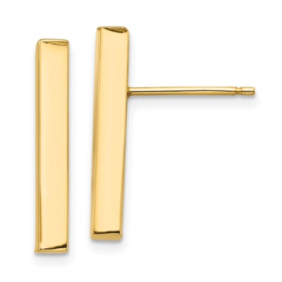 14 Karat Gelbgold poliert 3 mm Ohrhänger & Ohrhänger 1,22 g L-20,14 mm, B-3,23 mm