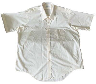 Vintage 80s Arrow Bardstreet Mens 17.5/46/33 Button Up Shirt USA Made Yellow