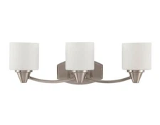 Park Harbor PHVL2263BN Brushed Nickel 3-Light 23"W Light w/Frosted Glass Shades