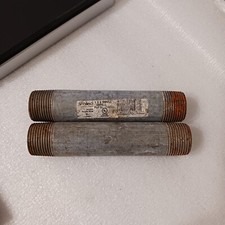 (Qty-2)  Male Rigid Galvanized Conduit Nipple 1" x 6" Threaded Connection