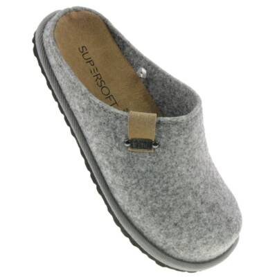 Supersoft 522 475 Damen Clog Hausschuh Pantoffeln hellgrau Gr.37-42