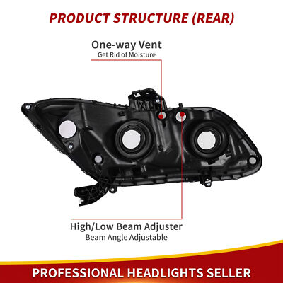Black Amber Headlight Assembly – For 2012-2015 Honda Civic Sedan & 2012-2013 Coupe
