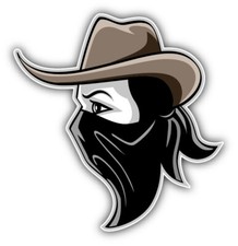 Cowboy Girl Head Mascot Car Bumper Sticker Decal