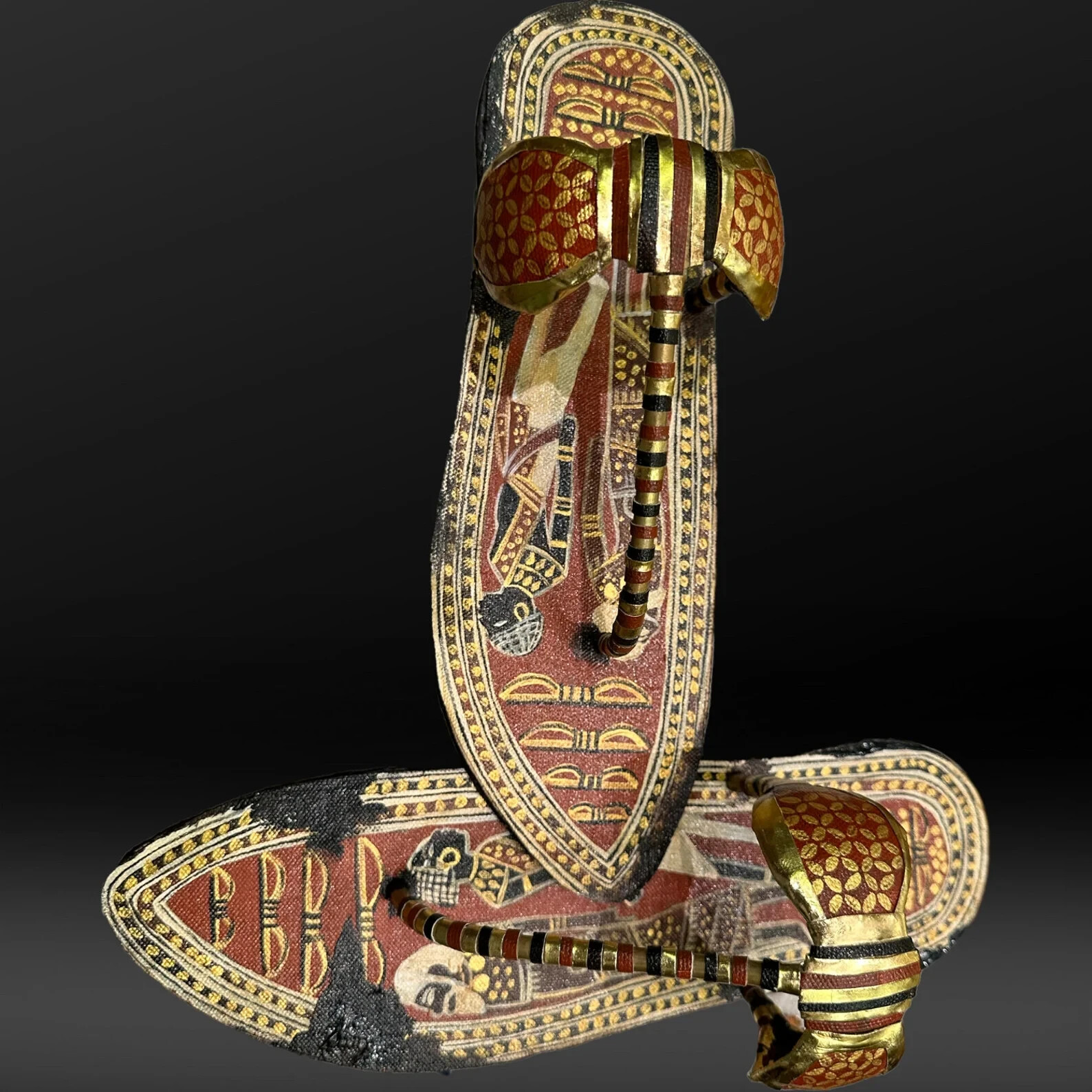 Sandalia Rey Tutankamón Hecha a Mano Rara Antigüedades Egipcias Antiguas Egipto BC