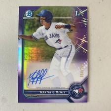 2022 Bowman Chrome Prospect Purple Refractor 54/250 Martin Gimenez #CPA-MGZ Auto