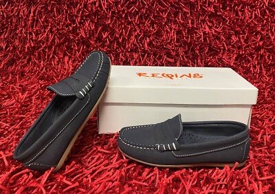Reqins Kinder Mokassin Leder Gr. 33 blau Neu