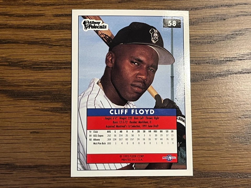 1992-93 Fleer Excel Cliff Floyd #58 - Image 2 of 2