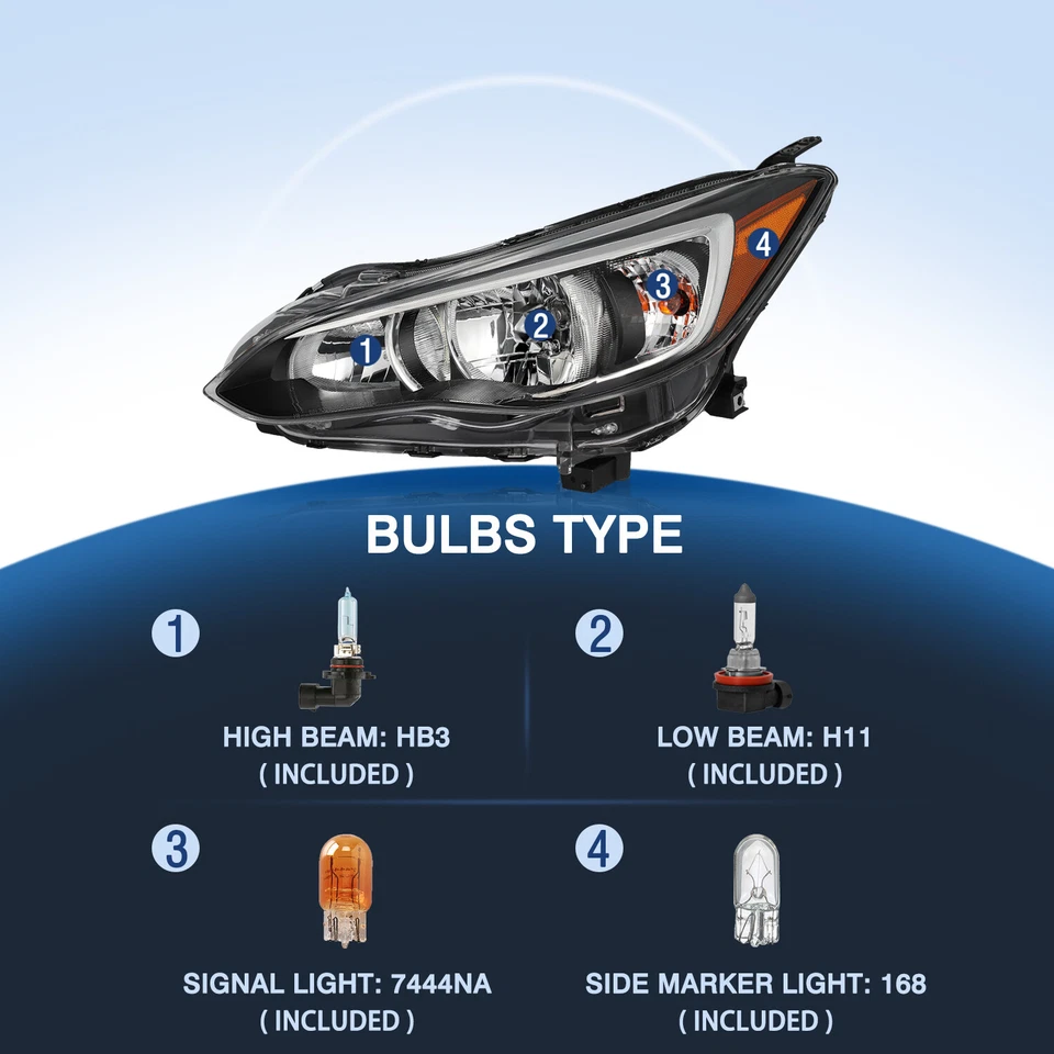 Para 2017-2022 Subaru Impreza Crosstrek lâmpada de halogênio farol lateral do motorista 17-22 - Imagem 3 de 4