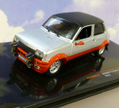 TOP IXO 1/43 DIECAST 1978 RENAULT 5 ALPINE GR.2 GR2 SILBER & ROT CLC466