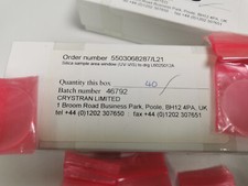 Crystran Silica Sample Area Window UV-VIS to drg / Perkin Elmer Spectrometer