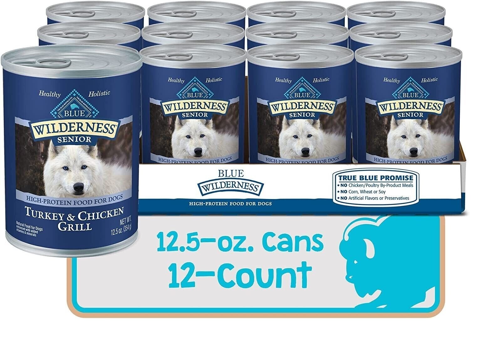 Blue Buffalo Wilderness Wet Dog Food Turkey & Chicken Grill, 12.5 oz