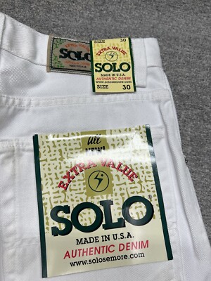 Vintage Solo Semore White Jeans Straight Leg Skater 30x27