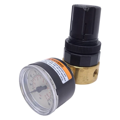 Parker Watts R364-01CG Pneumatic Regulator, Brass, 1/8" NPT, 0-125psig, W/ Gauge