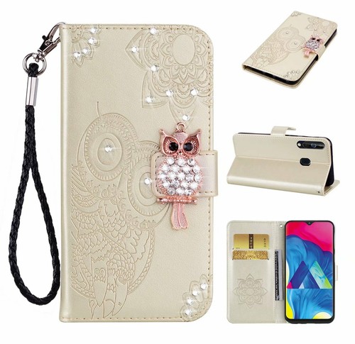 Bling Diamond Owl Leather Flip Wallet Case Cover With Strap For Samsung Galaxy - Zdjęcie 8 z 17